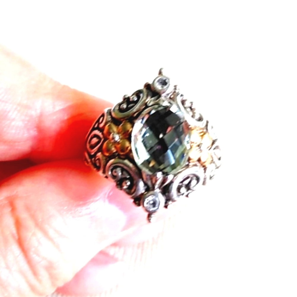 BARBARA BIXBY GREEN QUARTZ STERLING SILVER RING - Picture 3 of 10